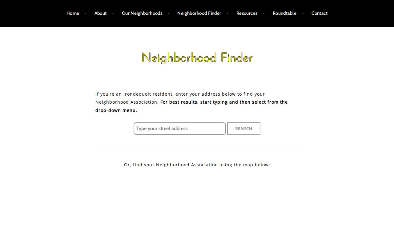Irondequoit neighbors neighborhood association finder map