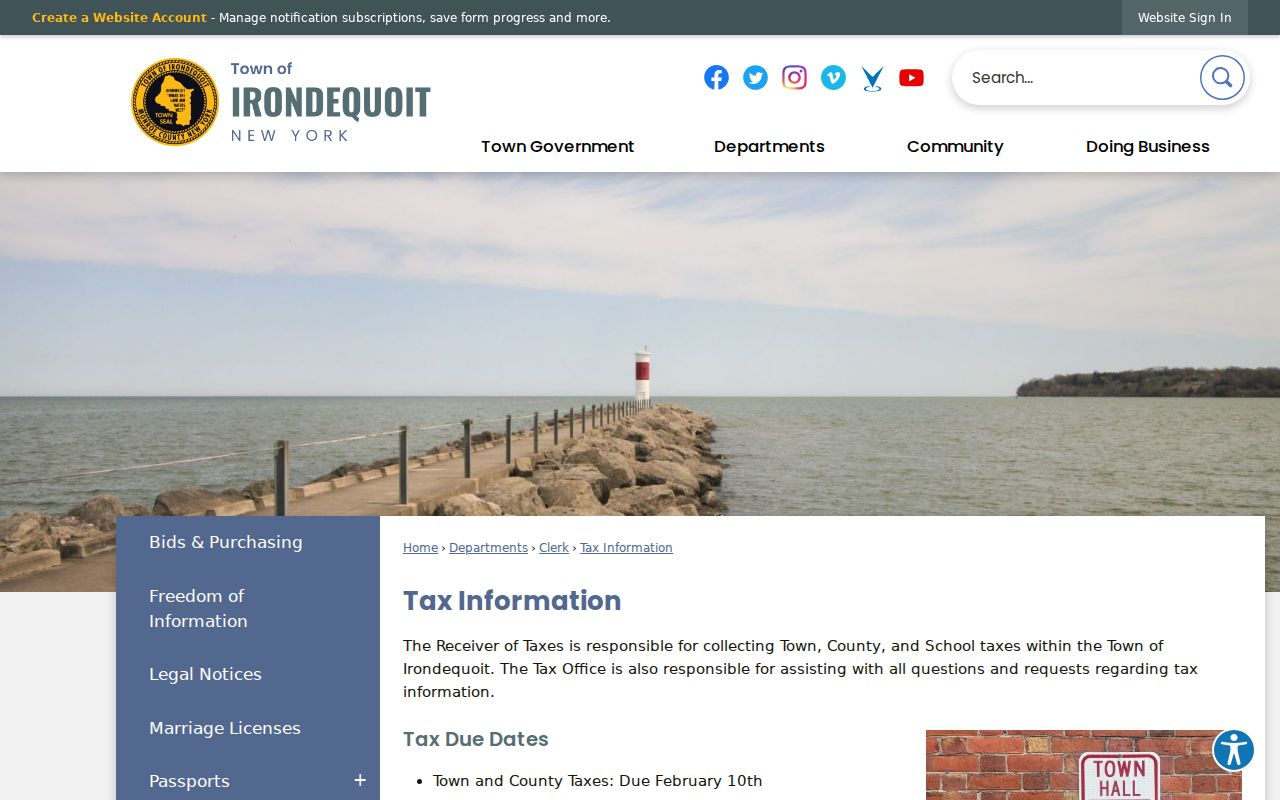 Irondequoit street directory tax lookup with house-number and street search controls